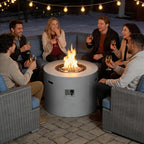 HOTEAGLE 32" Propane Fire Pit Table Round, 50000 BTU Powerful Gas Firepit Table, CSA Certified, Ideal Outdoor Fire Pit for Dining, Party in Patio, Garden, Yard