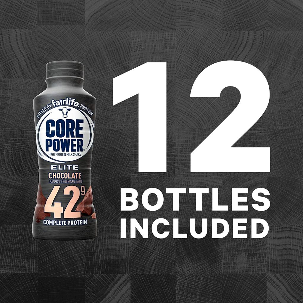 Core Power Elite Chocolate Protein Shakes 42g, 14 Fl Oz, Pack of 12 �?Workout Recovery Drink