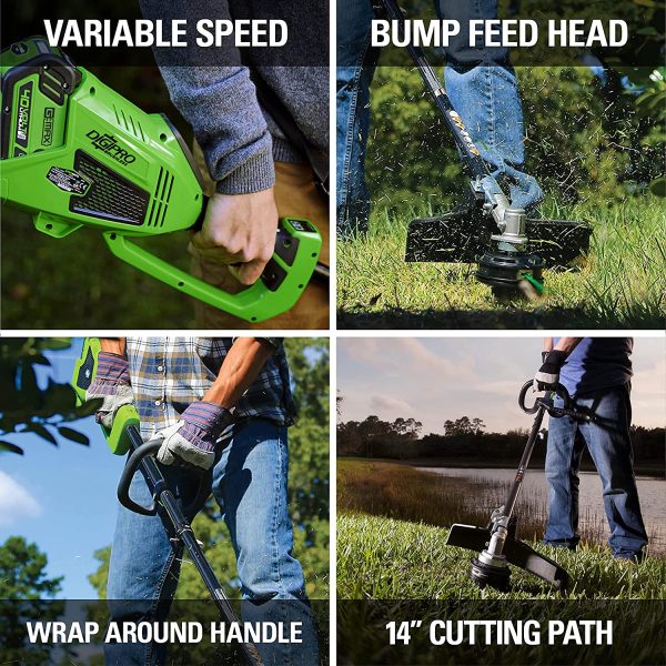 40V 14  Brushless Cordless (Attachment Capable) String Trimmer, 4.0Ah Battery and Charger Included