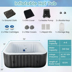Inflatable Hot Tub, Blowup Pool Hottub, Portable Outdoor Water SPA