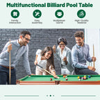Folding Portable Billiards Table Game Set with Adjustable Foot Levelers