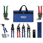 MIDWEST HVAC Tool Kit �?9 Piece Set Includes Aviation Snips with Metalworking Tools & Bag �?MWT-HVACKIT03