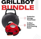 Grillbot Automatic Grill Cleaning Robot with Nylon Brushes  BBQ Grill Cleaner  Grill Brush  Grill Scraper  BBQ Accessories (Red Grillbot + Carry Case)