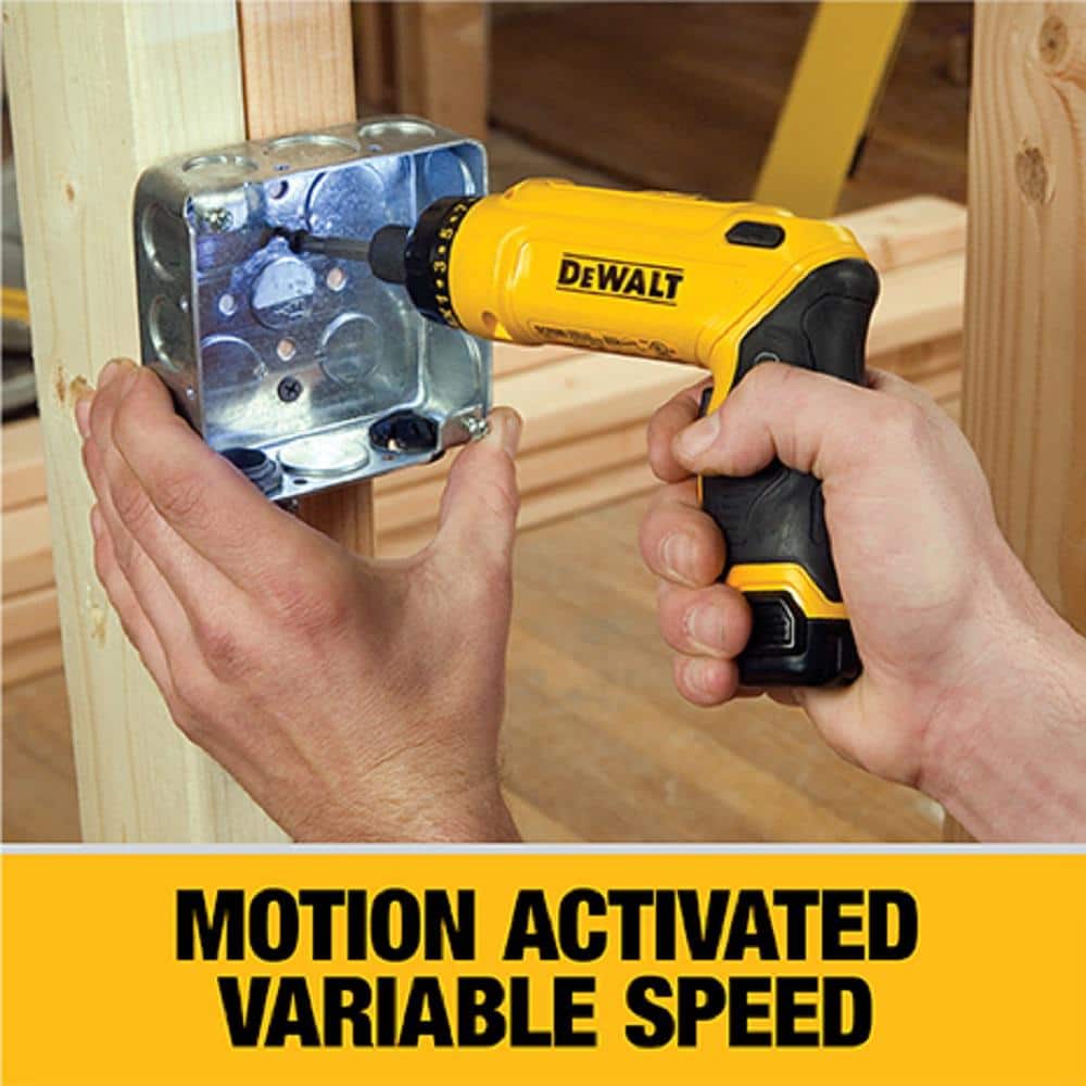 8V MAX Cordless Gyroscopic Screwdriver with Adjustable Handle, (2) 1.0Ah Batteries, Charger, and Bag DCF680N2