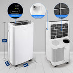 10,000 BTU Portable Air Conditioner– 4-in-1 AC Unit w/Cooling, Dehumidifier, Heater, & Fan– Includes Remote Control, Window Mount Kit, Quiet Operation, 24-Hour Timer