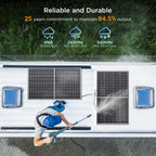 N-Type 16BB 400W Bifacial Solar Panel  2Pcs 200 Watt Solar Panel 12V  25% High Efficiency  Dual-module Parallel Anti-Shade Design  for RV Van Marine Home Rooftop Off-Grid Systems (2 Pack 200W)