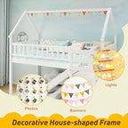 Twin Over Twin Bunk Bed with Slide and Staircase