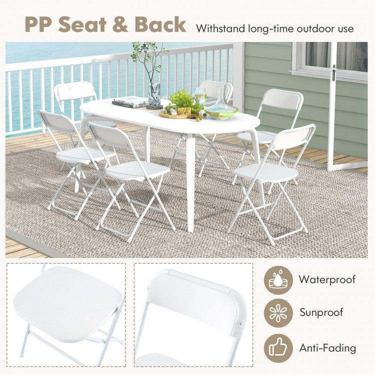 4 Pack Metal Folding Chairs with Plastic Seat and Back