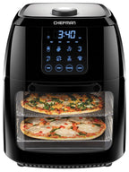 CHEFMAN Multifunctional Digital Air Fryer+ Rotisserie, Dehydrator, Convection Oven, 17 Touch Screen Presets Fry, Roast, Dehydrate, Bake, XL 10L Family Size, Auto Shutoff, Large Easy-View Window, Black