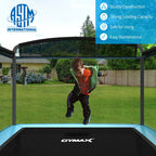 6 FT Kids Trampoline with Swing & Safety Fence, ASTM Approved Toddler Rectangle Trampoline for 3-8 Year Old