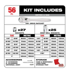 48-22-9008 3/8 in. Drive SAE/Metric Ratchet and Socket Mechanics Tool Set (56-Piece)