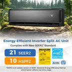 Energy Star 18000 BTU Mini Split Air Conditioner & Heater, 21 SEER2 208-230V Inverter Split AC Unit with Heat Pump for Rooms up to 1250 Sq.Ft