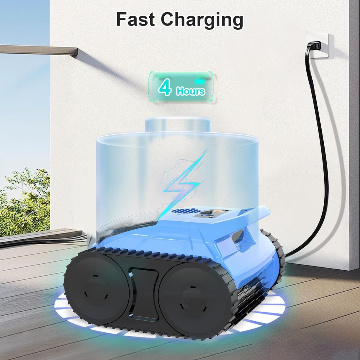 (2026 Upgrade) Pool Vacuum for Inground Pools  Robotic Pool Cleaner  Wall Climbing Pool Cleaner  Cleans Pool Floors  Drain & Walls & Waterline  Cleaning Up to 2100 Sq.ft  180 Min