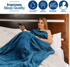 Heated Blanket with Hand Controller for 10 Heating Settings - Electric Blanket with auto Shut-Off ( Blue 50 x 60) - MedicalKingUsa