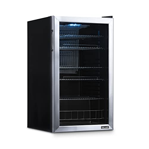 NewAir Beverage Refrigerator Cooler | 126 Cans Free Standing with Right Hinge Glass Door