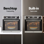 Devanti Electric Built In Wall Oven 80L Convection Grill Ovens Stainless Steel
