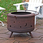 Sunnydaze 30-Inch Cosmic Smokeless Wood-Burning Fire Pit with Cover and Poker - Steel Outdoor Smokeless Fire Pit for the Backyard