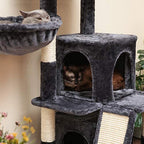 Hey-brother 41.34 inches Cat Tree with Scratching Board, 2 Luxury Condos, Cat Tower