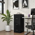 Staples Vertical File Cabinet for Letter/Legal Files, 3-Drawer, Letter/Legal Compatible, Locking, Black