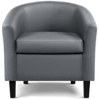 Renwick Faux Leather Barrel Accent Chair for Living Room, Set of 2, Black