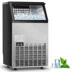 110LBS/24H Commercial Ice Maker with 33LBS Storage Capacity, Free-Standing Ice Machine