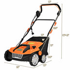 2-in-1 Electric Lawn Dethatcher & Scarifier with Folding Handle, 13 Amp 15" Corded Grass Dethatcher with 50L Collection Bag