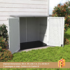 KINYING Larger Outdoor Storage Shed Weather Resistance  Horizontal Outdoor Storage Box Waterproof for Garden  Patios  Backyards  48 Cu.ft Capacity for Garbage Cans  Lawn Mower  Garden Tools