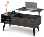 WLIVE Wood Lift Top Coffee Table with Hidden Compartment and Adjustable Storage Shelf