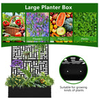 FOOWIN 71'' H Metal Planter with Trellis, Outdoor Raised Garden Bed for Climbing Plants, Trellis Planter Box with Drainage Hole, Black