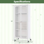 Storage Cabinet with Wheels and Adjustable Shelves