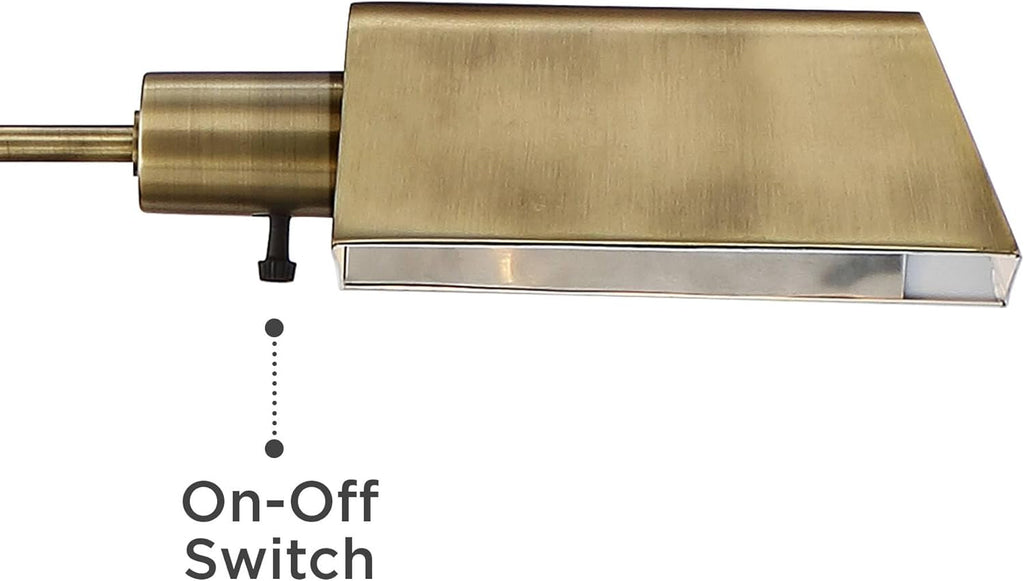 Regency Hill Jenson Traditional Farmhouse Metal Adjustable Pharmacy Floor Lamp Swing Arm 54" Tall Aged Brass Metal Shade Standing Pole Light for Living Room Reading House Bedroom Home Office