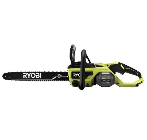 Ryobi 18��� 40V Cordless Chainsaw Kit with Battery & Charger, Green