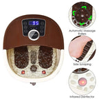 Heated Foot Spa Bath Massager with Bubbles, 16 Pedicure Shiatsu Roller Massage Points, Electric Foot Soaker Tub