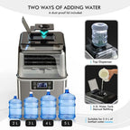 40LBS/24H Portable Ice Maker Countertop Ice Machine with Top Inlet Hole & Self-Clean Function