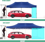 COBIZI 10x20 Heavy Duty Pop up Canopy Tent with 6 sidewalls Easy Up Commercial Outdoor Canopy Wedding Party Tents for Parties All Season Wind & Waterproof Gazebo with Roller Bag,Black(Frame Thickened)