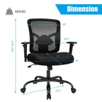 400 LBS Mesh Big & Tall Office Chair Ergonomic Executive Chair Rolling Swivel Computer Task Chair