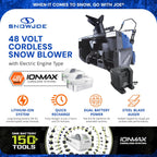 Snow Joe 48V Cordless Snow Blower Kit with 2X 8Ah Batteries  Dual-Port Charger & LED Headlights  1600W Brushless Motor  22" Clearing Path - Ice Removal for Driveways  Patios & Sidewalks  24V-X2-SB22