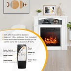 32" Electric Fireplace Mantel, Freestanding Wooden Surround Firebox with 1400W Fireplace Heater, Remote, Thermostat, 6H Timer