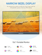 ARZOPA Portable Monitor, 15.6'' 1080P FHD Laptop Monitor