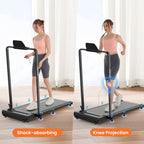 ANCHEER Portable Folding Walking Pad 300lb, 7.5 MPH Under Desk Treadmill with Remote Control & LED Display,2 in 1 Walking Pad Treadmill for Home/Office/Exercise(Pink)