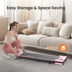 ANCHEER Portable Folding Walking Pad 300lb, 7.5 MPH Under Desk Treadmill with Remote Control & LED Display,2 in 1 Walking Pad Treadmill for Home/Office/Exercise(Pink)