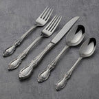 Oneida Silverware Set For 8 with Serving Utensils, Louisiana 45-Piece Fine Flatware Set, Service For 8, 18/8 Stainless Steel, Mirror, Knives Spoons Forks Serving Spoons,Dishwasher Safe(Silver 45 Piece
