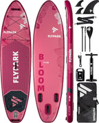 11-inch x 34-inch inflatable paddleboard, ultra-wide SUP equipment, capable of carrying 420 pounds / 3 adults, yoga standing paddleboard, 110-liter backpack, 15 D-rings, shoulder straps, dual-action inflatable pump