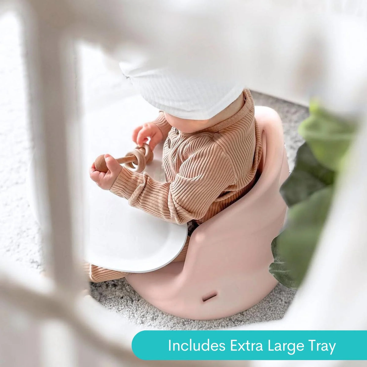 Upseat Baby Floor Seat Booster Chair for Sitting Up with Removable Tray for Meals and Playtime, Developed with Physical Therapists for Safe and Healthy Hip Development and Posture
