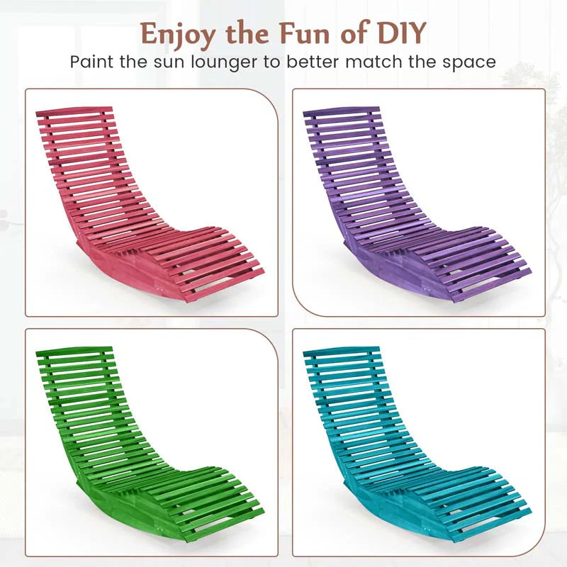 Acacia Wood Outdoor Patio Rocking Chair with Widened Slatted Seat & High Back, Porch Rocker Sun Lounger for Backyard Garden