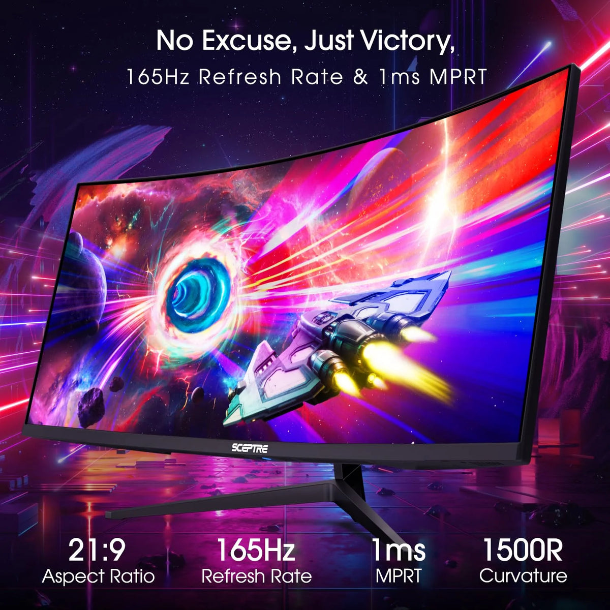 Sceptre 34 Inch 165Hz Curved Ultrawide WQHD Monitor