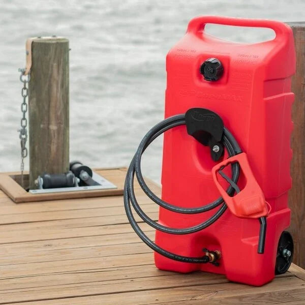 14 Gallon Portable Gas Fuel Tank with Pump, 2 Pack, Red