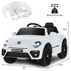 Licensed Volkswagen Beetle Ride-on Car 12V Battery Powered Vehicle Kids Riding Toy Car with Remote