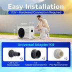 AQUASTRONG Inverter Swimming Pool Heat Pump Pool Heater for Above Ground and Inground Pool Heating and Cooling Pool Heater  Smart WiFi Control Pools Up to  9000 Gallons