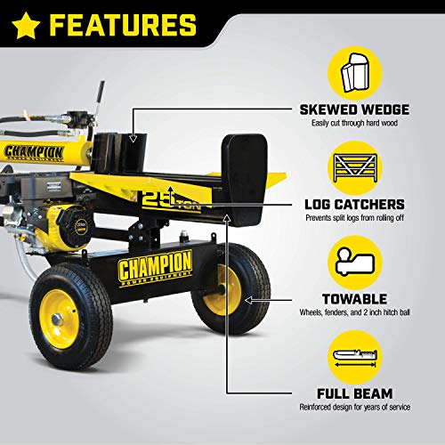 Champion Power Equipment-100251 25-Ton Horizontal/Vertical Full Beam Gas Log Splitter with Auto Return